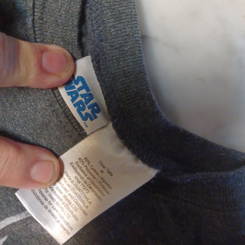 Star Wars Boy's Long Sleeve Tee Medium Black & Gray - Picture 4 of 4